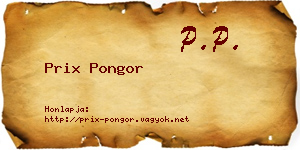 Prix Pongor névjegykártya
